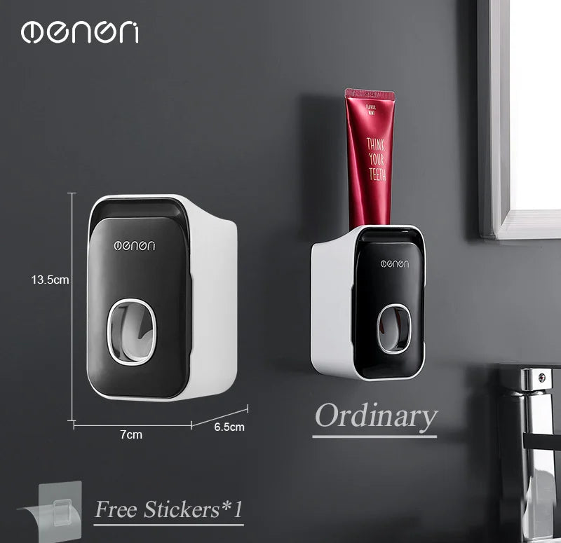 PastePal Automatic Toothpaste Dispenser & Wall-Mounted Toothbrush Holder – No-Drill, Mess-Free Bathroom Organizer