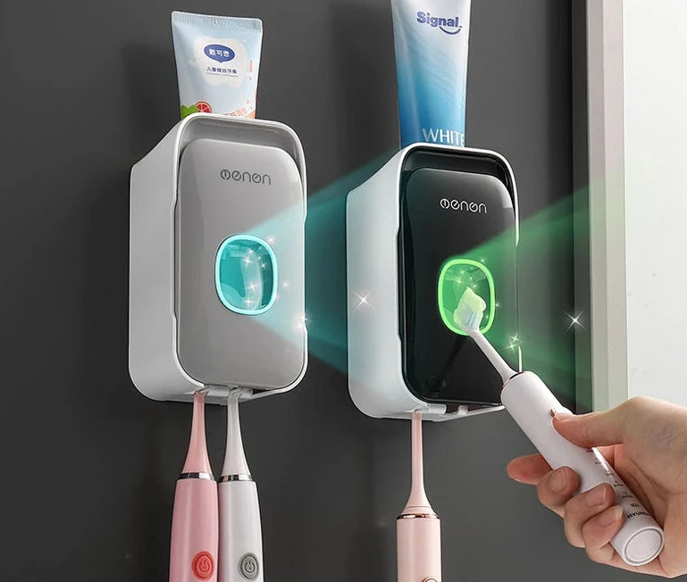 PastePal Automatic Toothpaste Dispenser & Wall-Mounted Toothbrush Holder – No-Drill, Mess-Free Bathroom Organizer