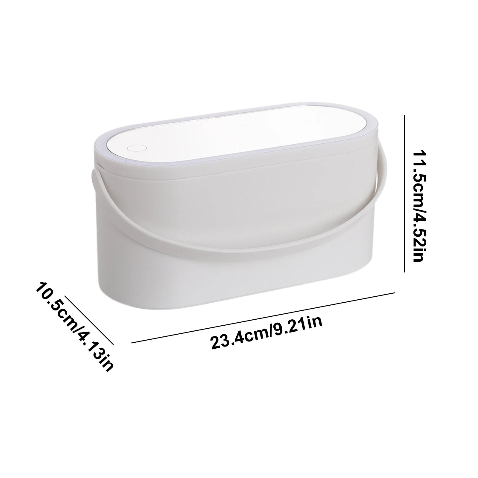 Portable Makeup Organizer with Mirror and LED Light Waterproof Cosmetic Storage Box Makeup Bag for Women and Girls