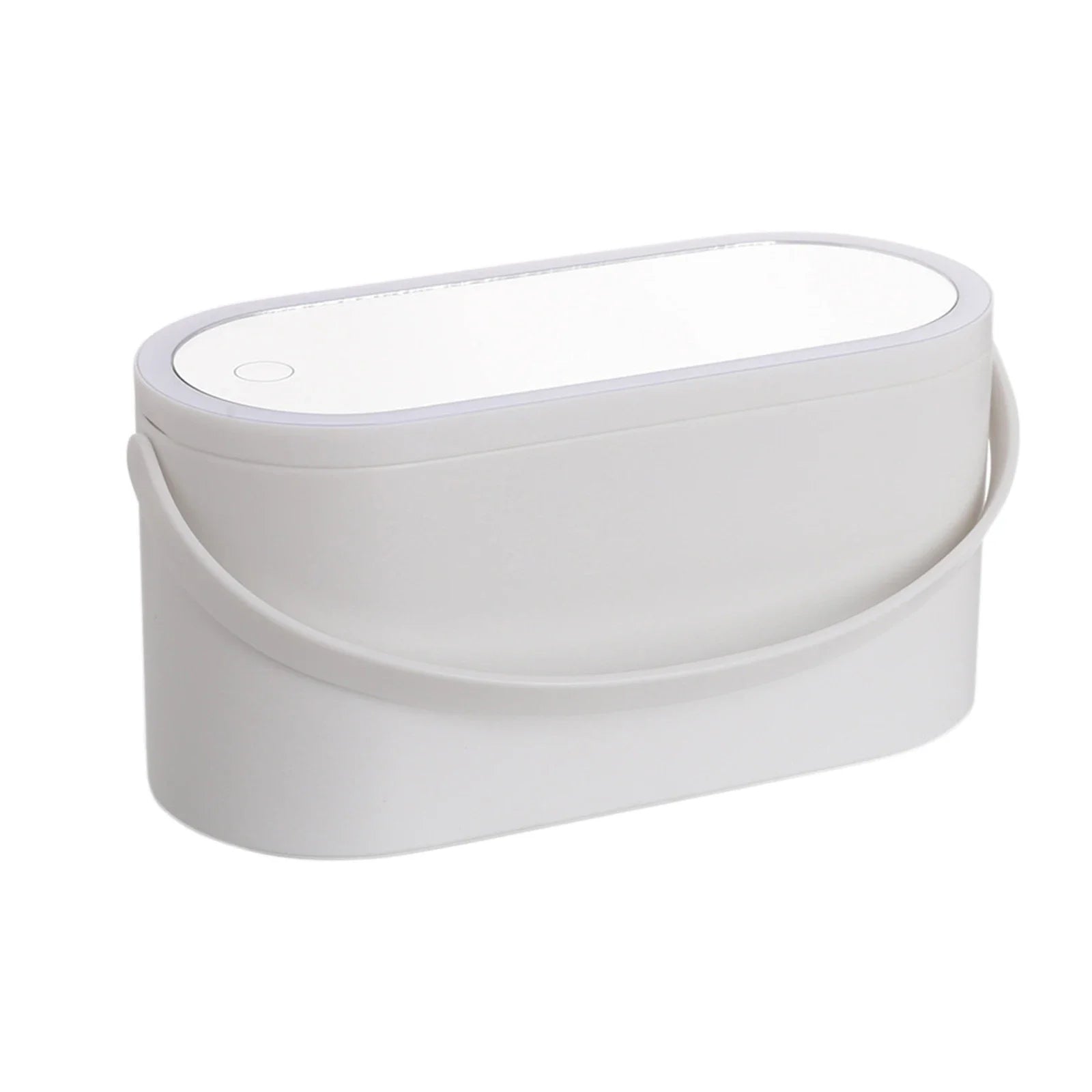 Portable Makeup Organizer with Mirror and LED Light Waterproof Cosmetic Storage Box Makeup Bag for Women and Girls